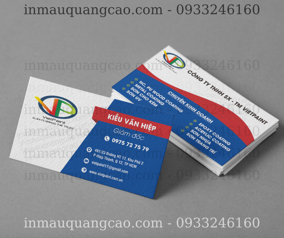 Mẫu card cty sơn - in card visit giá rẻ tại Bình Dương